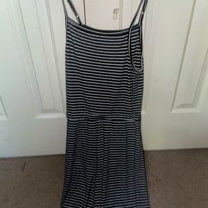 Black and White Striped Jumpsuit